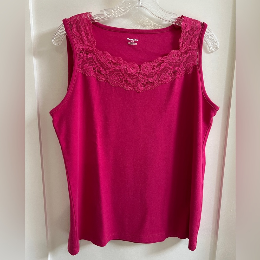 Deep Raspberry Lacy Top  M - Picture 4 of 8